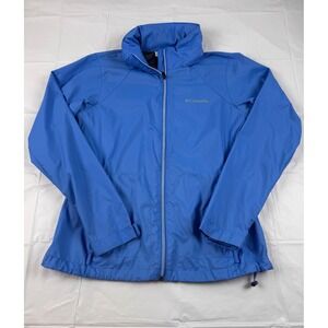Columbia Switchback II Blue Rain Jacket Womens Medium Full Zip Lightweight